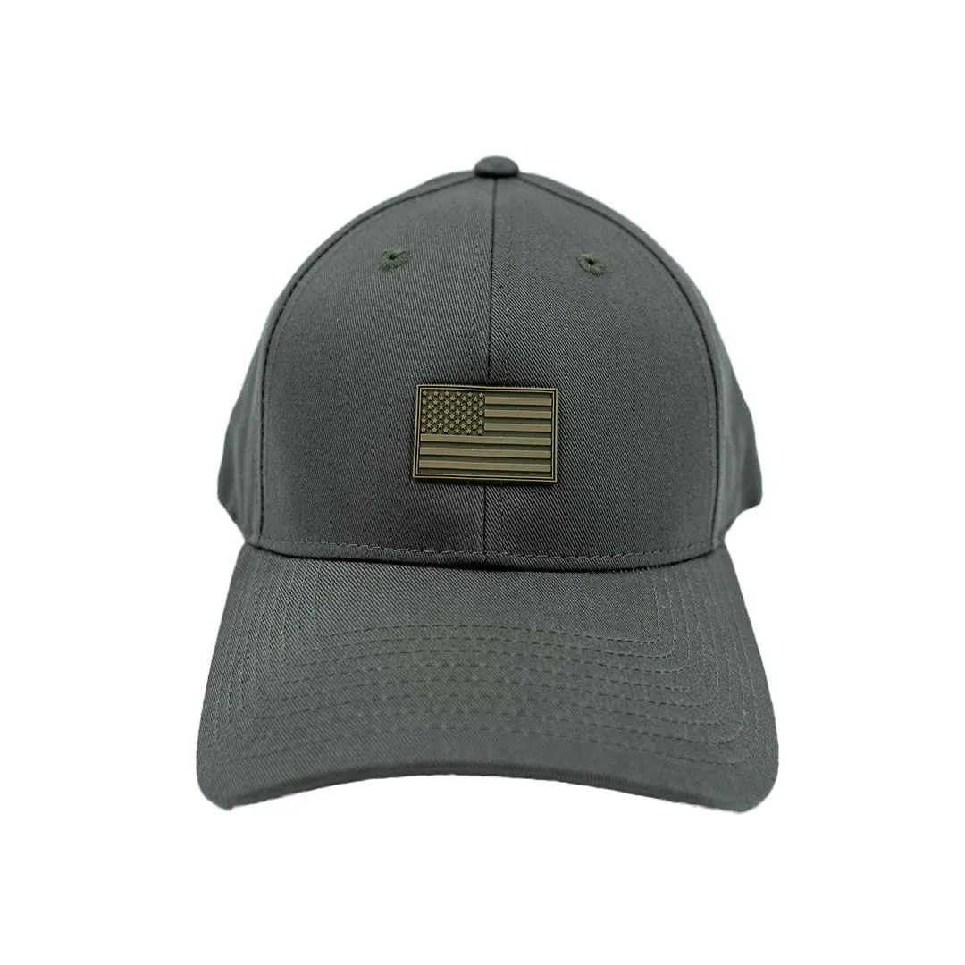 American Flag Army Green Structured Dad Hat