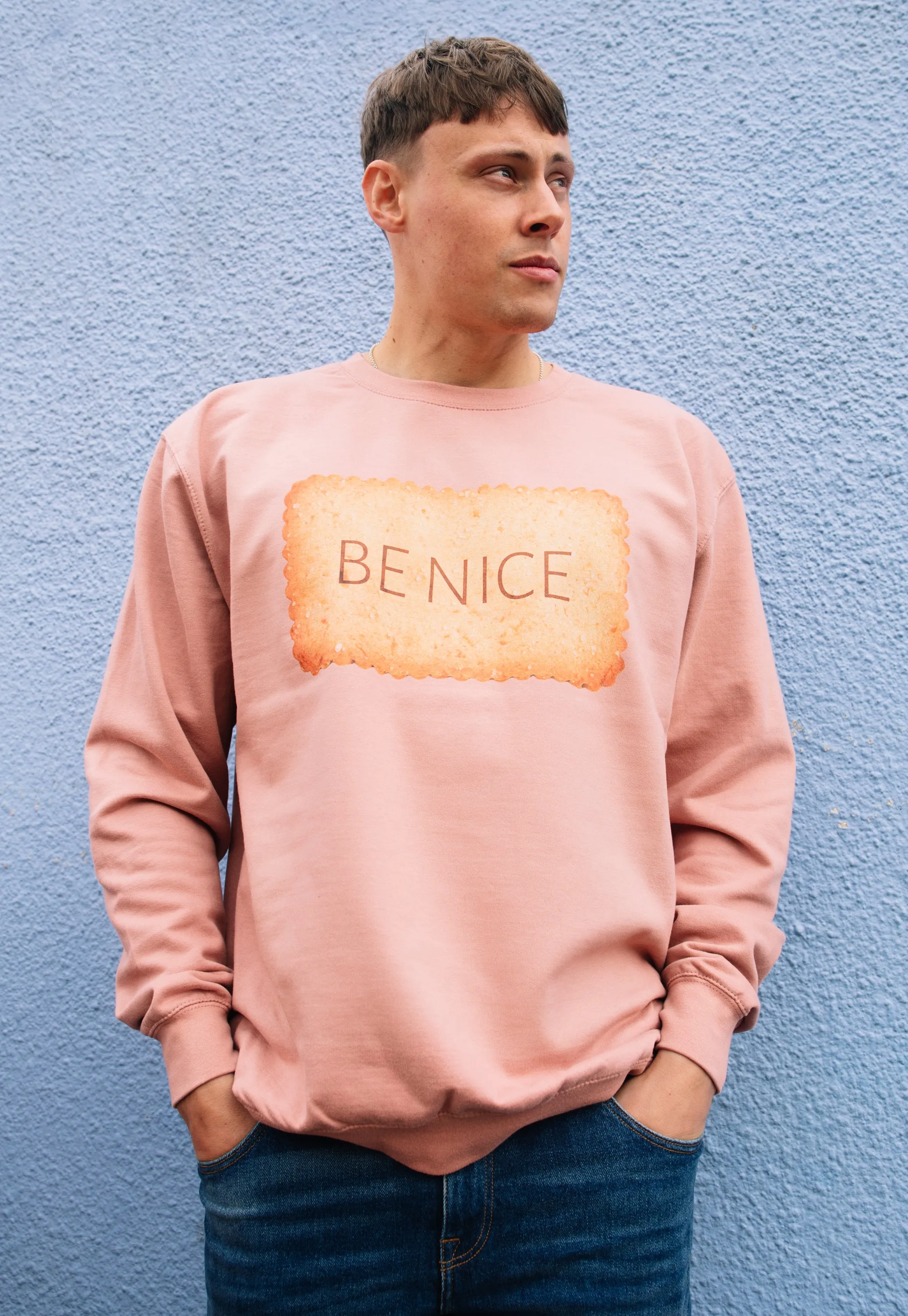 Be Nice Men's Biscuit Graphic Sweatshirt