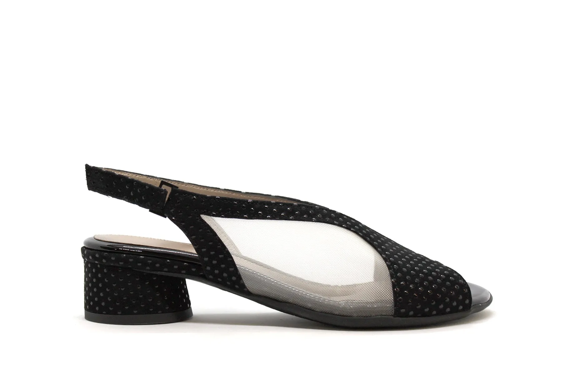 Beautifeel – Ofelia Black Suede Polka Dot Print