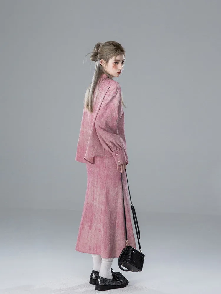 Blouse&Long-Skirt Marmeid Oversize Retro Set-Up