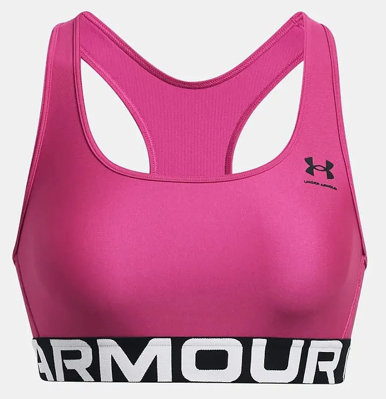 bra Under Armour HeatGear Authentics Mid - Astro Pink/Black - women´s