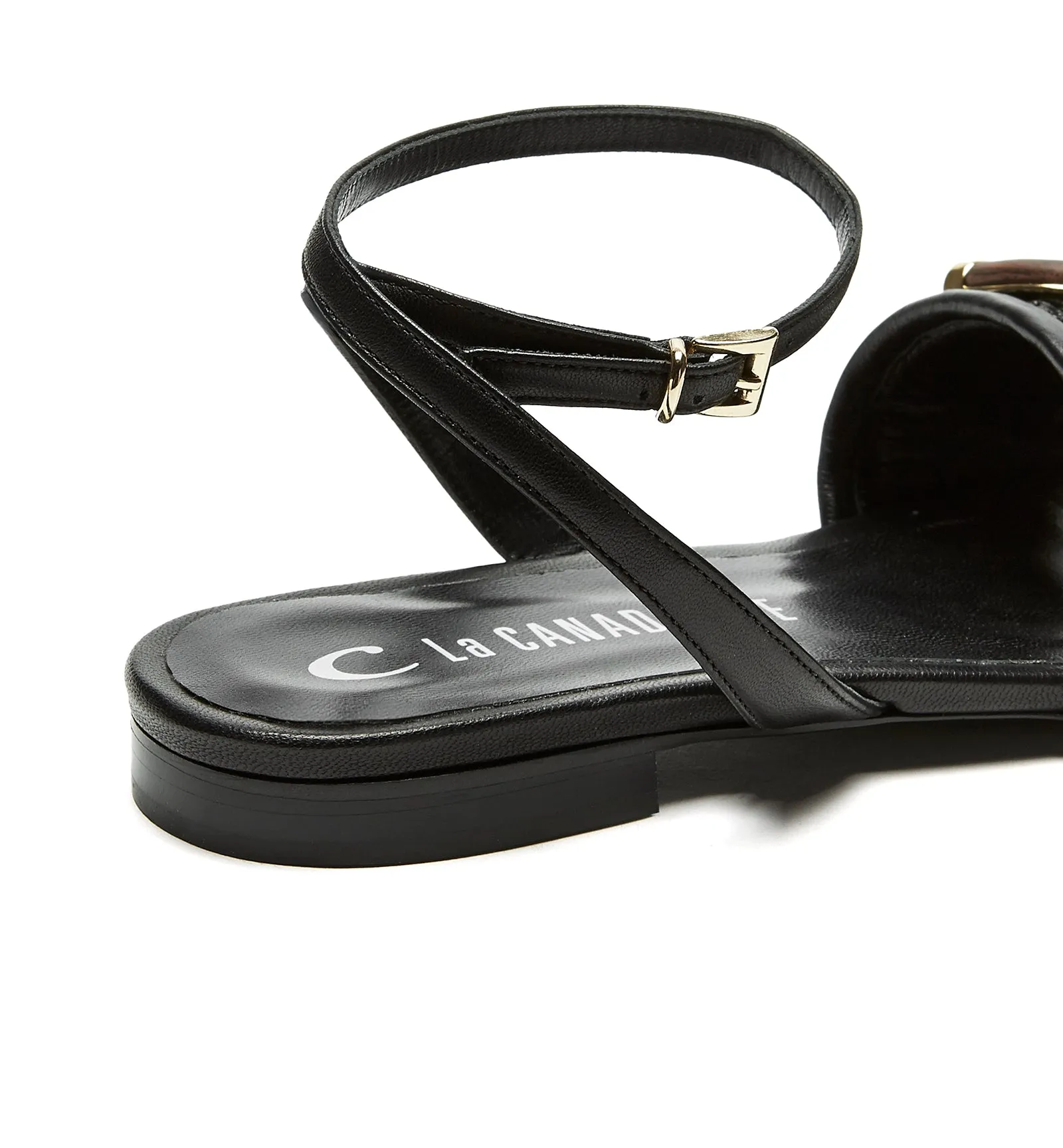 FAME RAFFIA LEATHER SANDAL