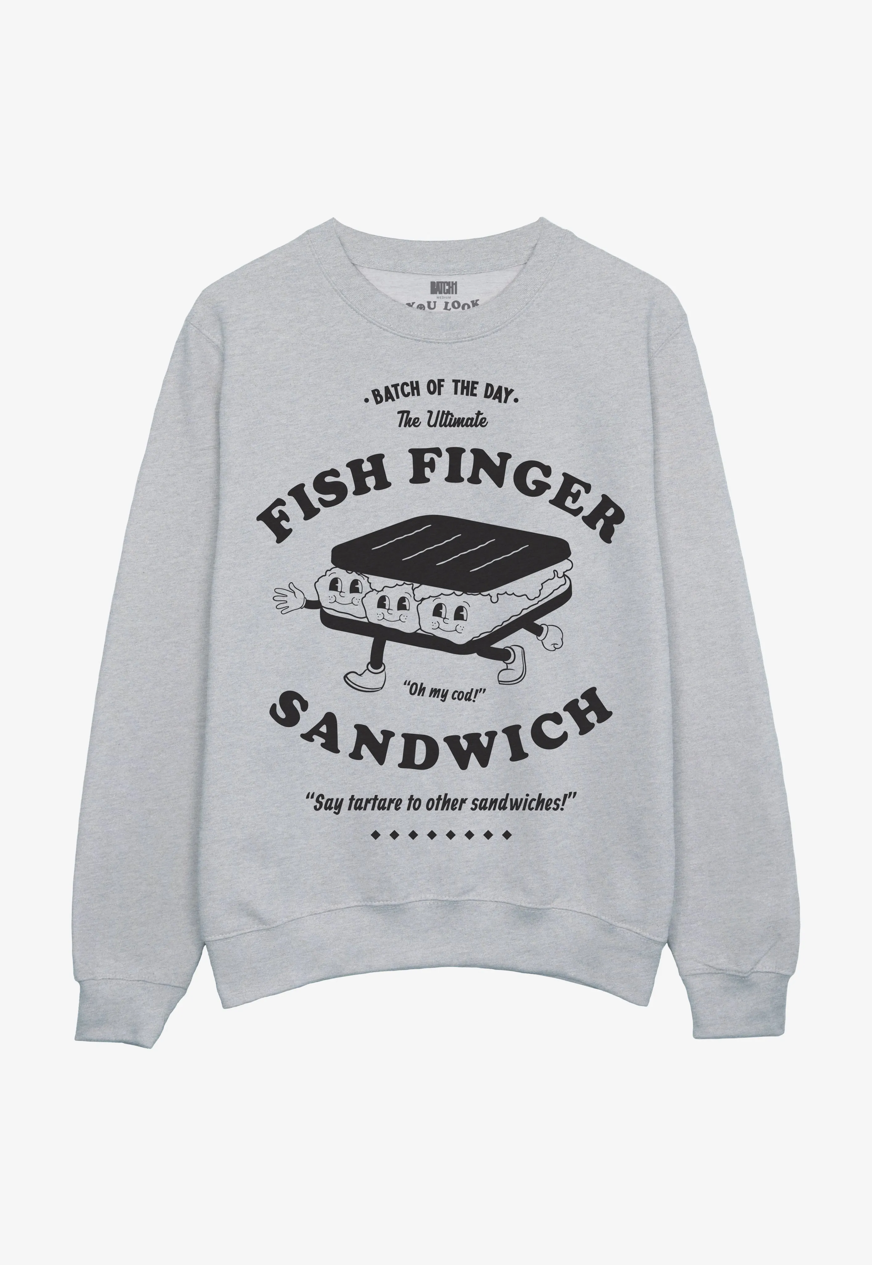 Fish Finger Sandwich Sweatshirt in Grey