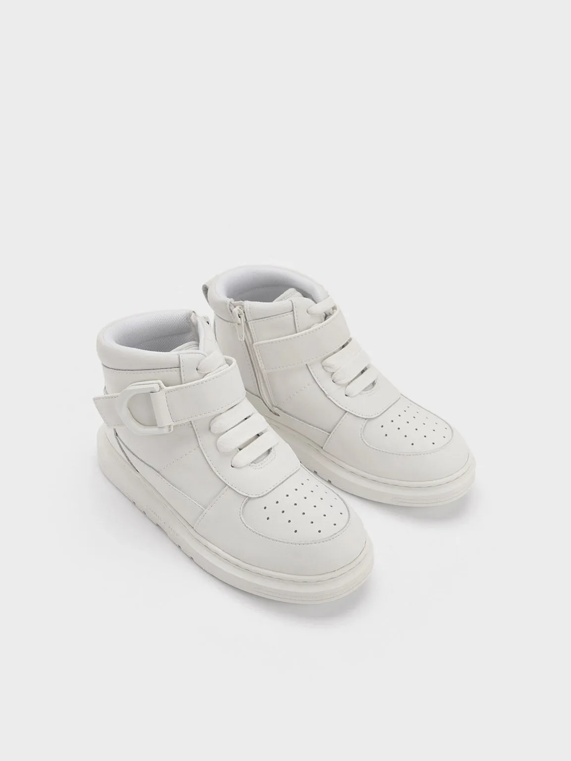 Girls' Gabine Leather High-Top Sneaker - White