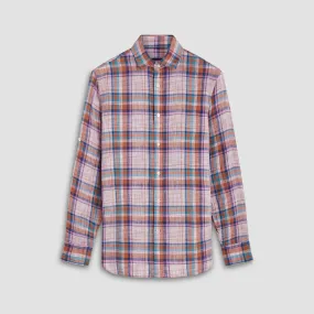 Julian Madras Check Linen Shirt