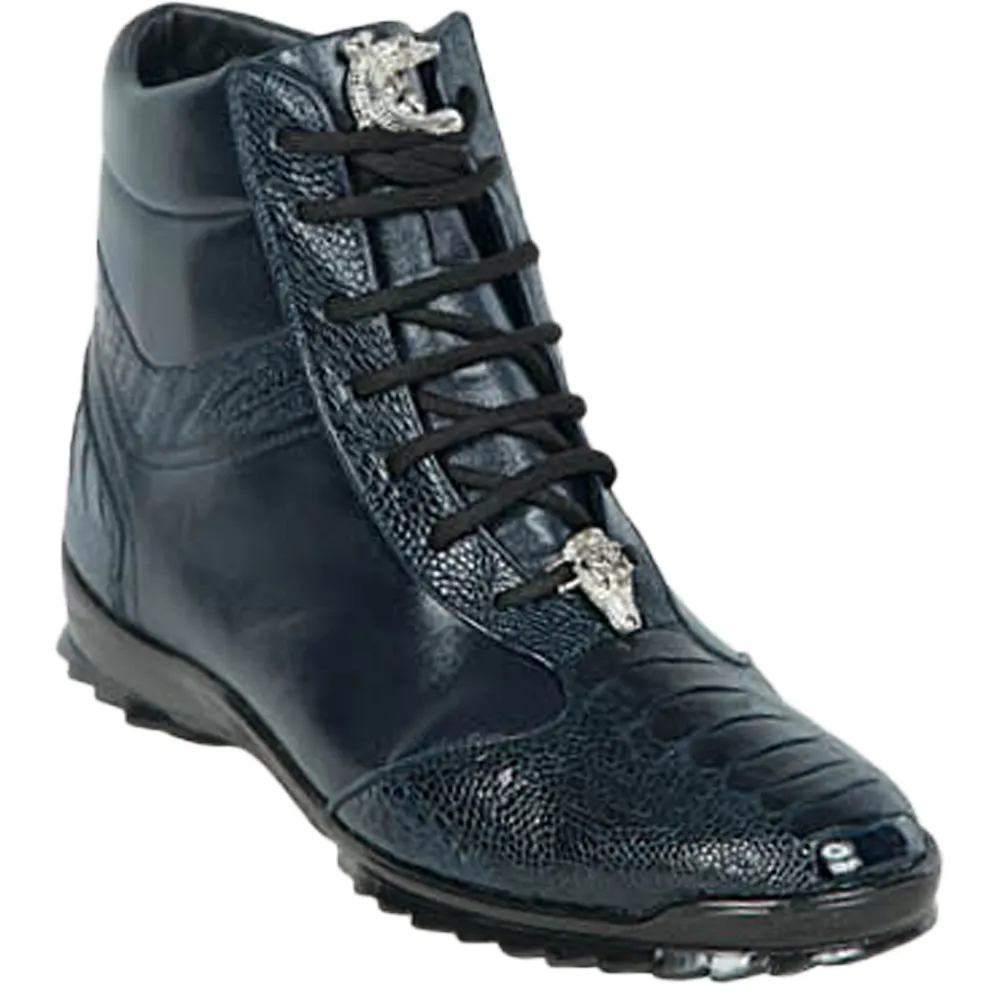 Los Altos Ostrich Leg High Top Sneakers Navy