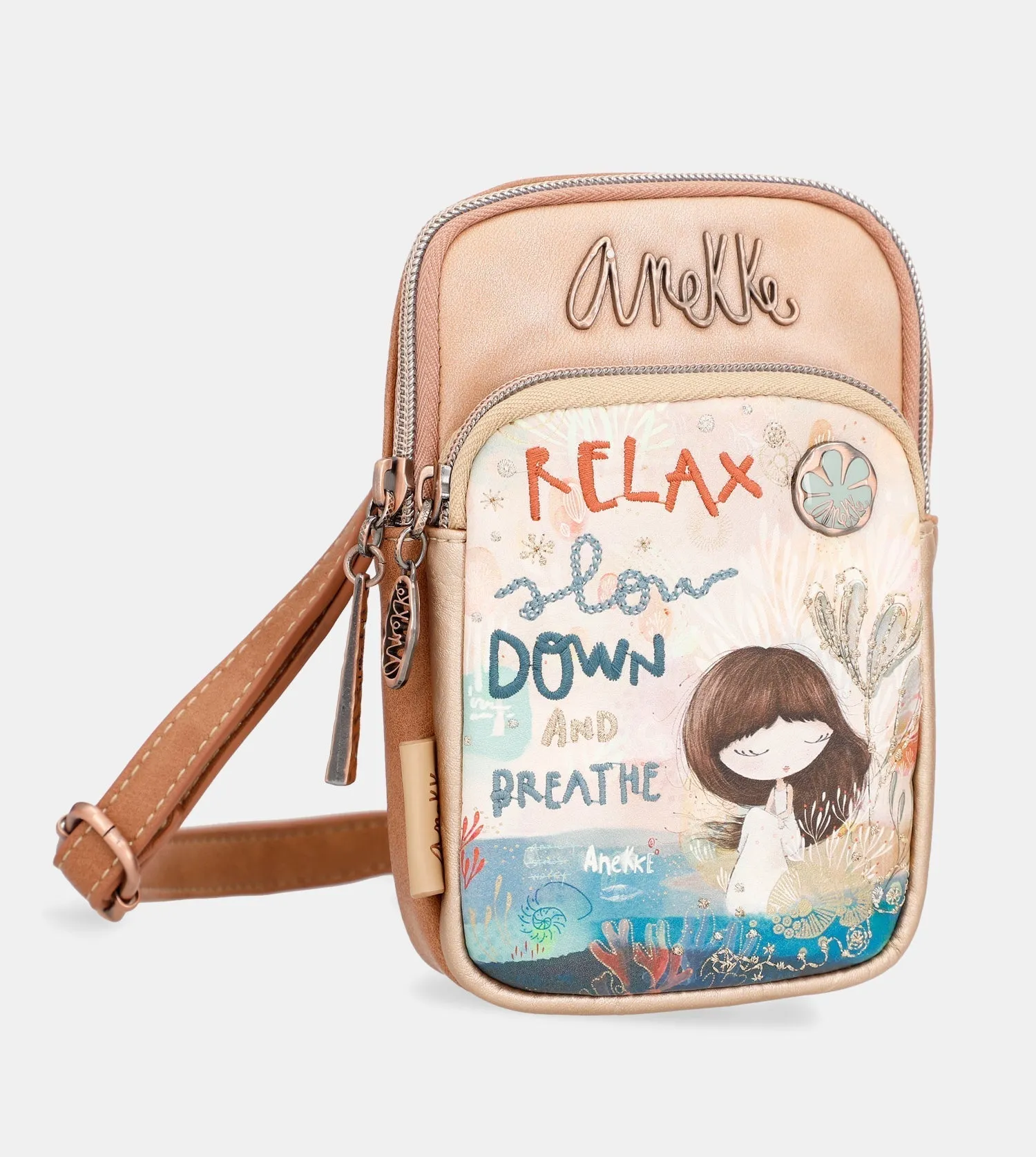 Mediterranean triple compartment mini shoulder bag