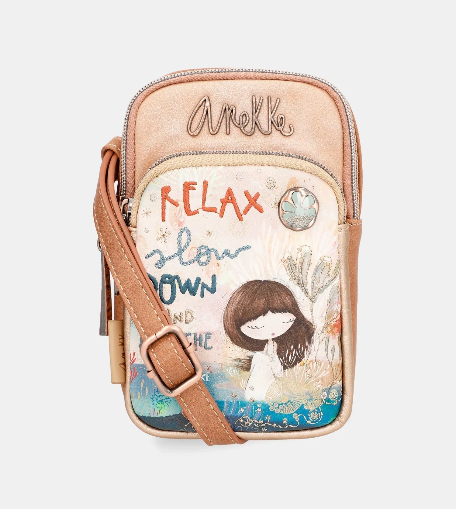 Mediterranean triple compartment mini shoulder bag