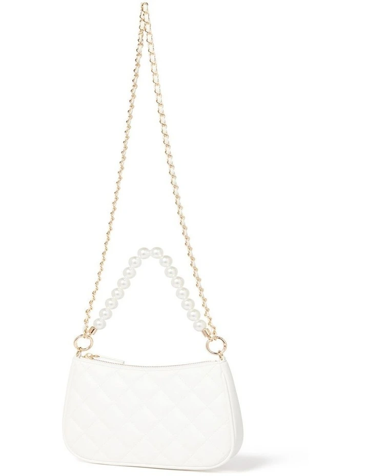 Penelope Quilted Shoulder Bag in White