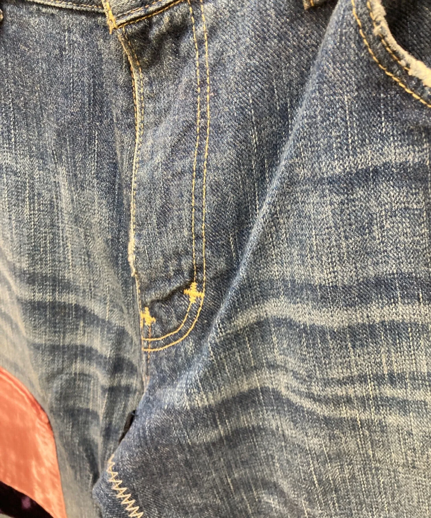 [Pre-owned] NUMBER (N)INE 03AW Velour patchwork denim pants cart season