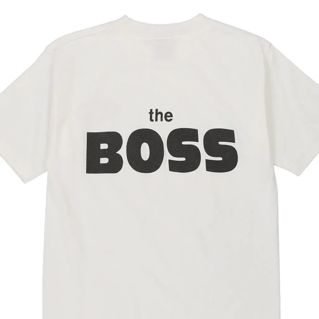 Single Stitch The Boss. Bristol Graphic T-Shirt - Medium White Cotton