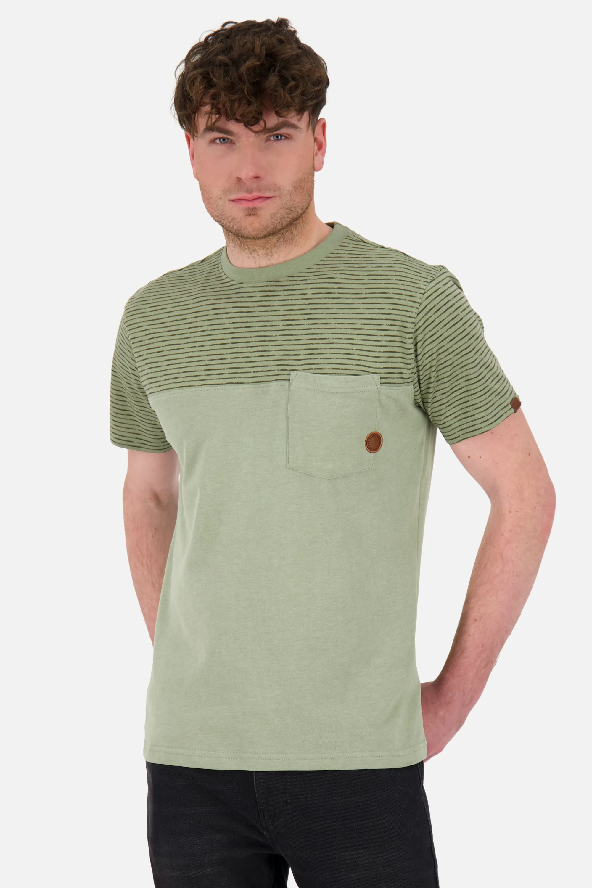 Sportliches Herren T-Shirt LeopoldAK Z mit Streifen Grün
