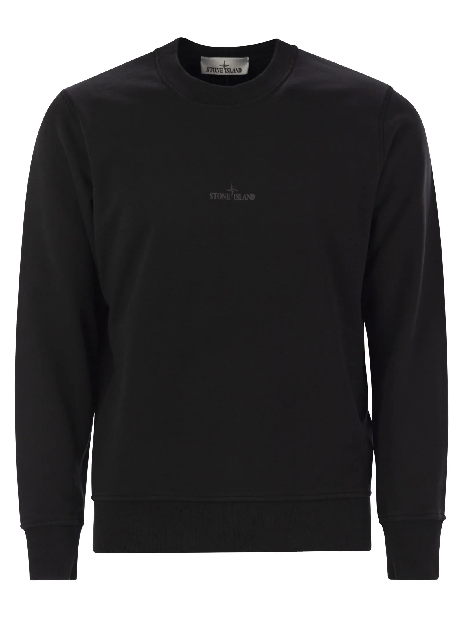 Stone Island Crewneck Sweatshirt With Institutional Five Print