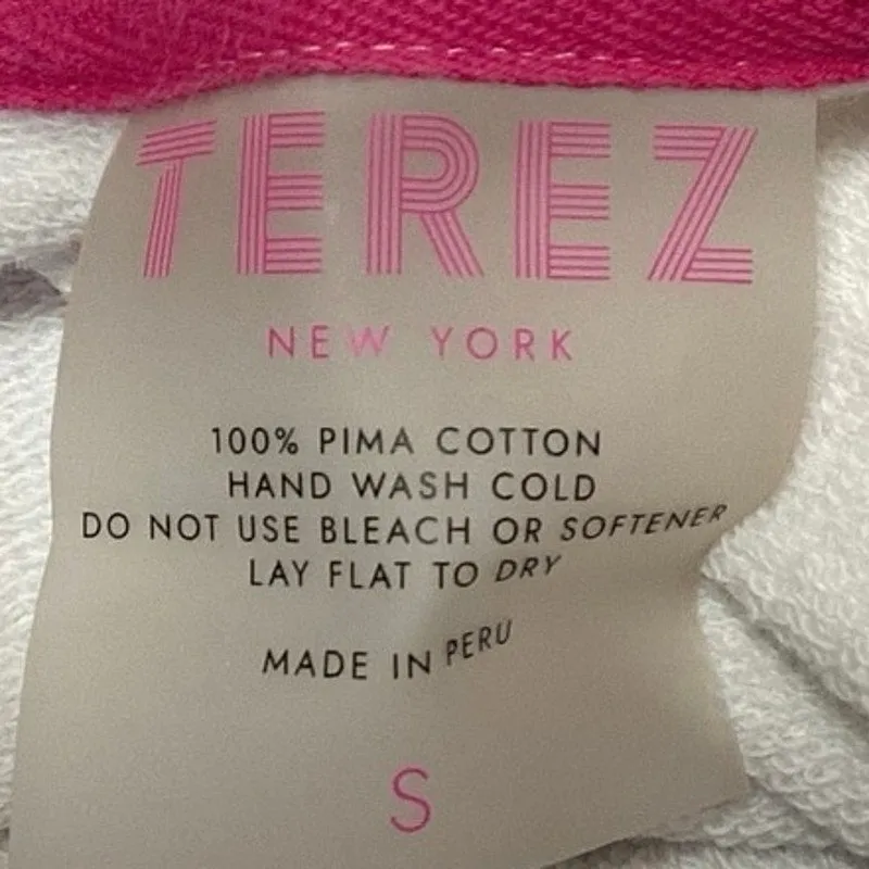 Terez New York Women's White Pullover Long Sleeve Crew Neck Sweatshirt Top Sz S