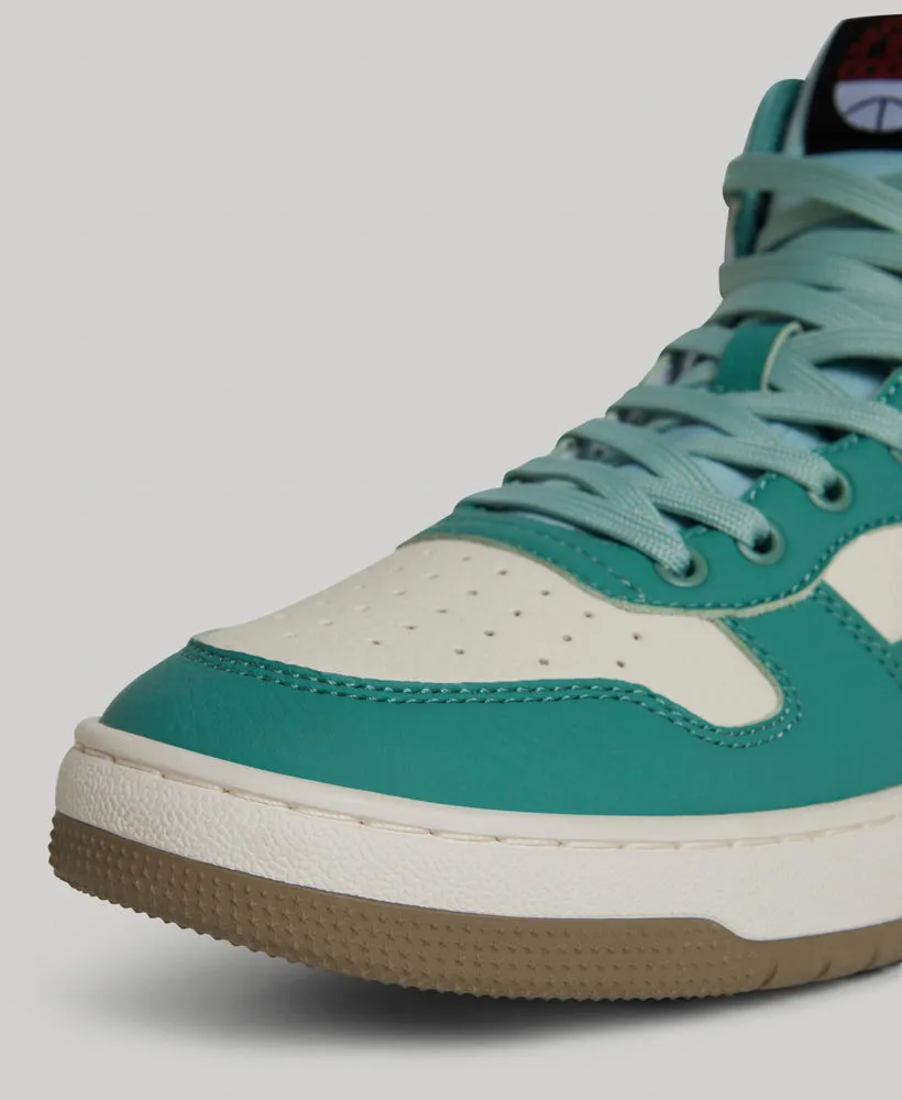 Vegan Jump High Top Trainers | Beryl Green