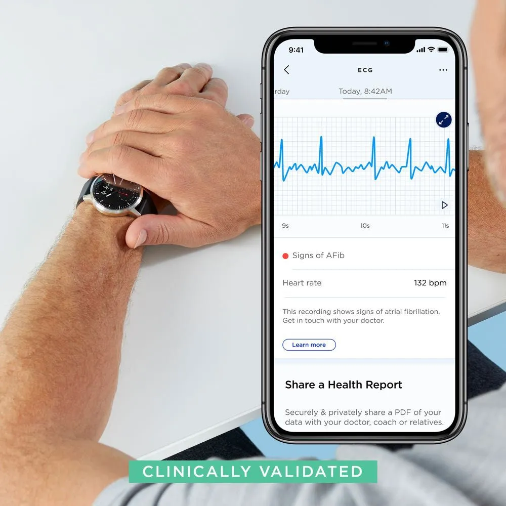 Withings ScanWatch (42 mm) - Hybrid Smartwatch with ECG, Heart Rate & Oximeter