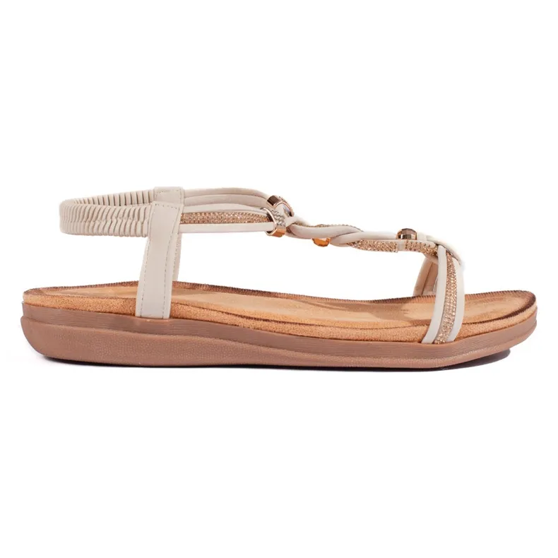 Women's beige slip-on sandals